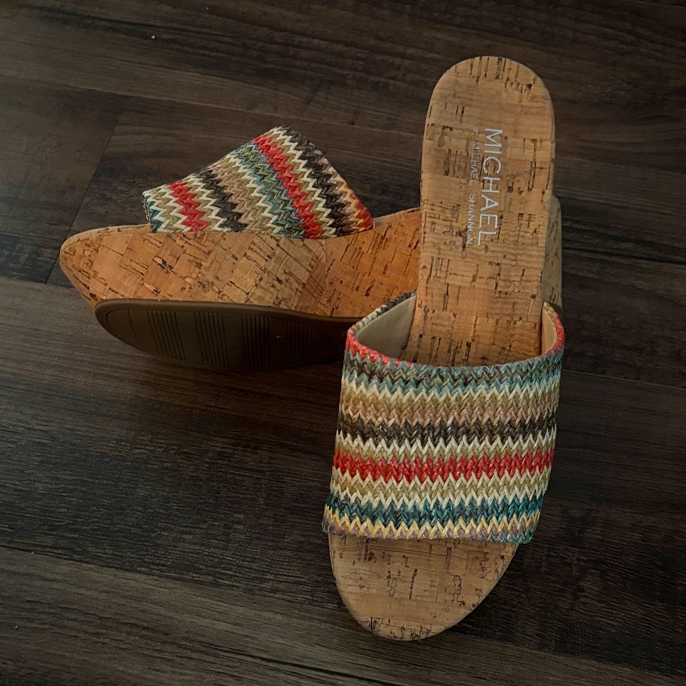 Michaels Women's Zigzag Multicolor Cork Wedges